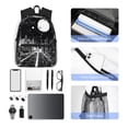 thumbnail image 4 of Honeii Futuristic Moonlit Cityscape Print School Backpack,Casual Lightweight Travel Rucksack Daypack,Backpacks for College High, 4 of 6