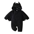 thumbnail image 3 of Baby Boys Girls Hooded Bat Shaped Bodysuits Newborn Cute Rompers Jumpsuits Outfits 0-18M, 3 of 8