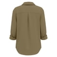 thumbnail image 4 of SAWOBUUN Womens Button Down Shirts Long Sleeve Cotton Dress Shirts Casual Collared Loose Fit Soft Blouses with Pockets, 4 of 5