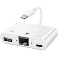thumbnail image 1 of Lightning to RJ45 Ethernet Adapter for iPhone/iPad,Apple MFi Certified 3 in 1 RJ45 Ethernet LAN Network Adapter with USB 3.0 Camera Adapter and Lightning Charge Port,Supports 100Mbps Ethernet Network, 1 of 7