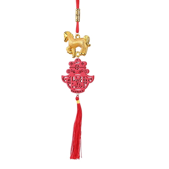Selrti Chinese New Year Decoration 2026 Year of Horse Lucky Charm Hanging Tassel Pendant for Fortune Wealth Success Home Kitchen Bonsai Tree Car Decor