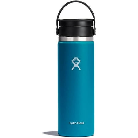 

Wide Mouth Bottle with Flex Sip Lid - Insulated Water Bottle Travel Cup Coffee Mug