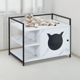 thumbnail image 2 of Demi Bonn 30" Cat Litter Box Enclosed Furniture Coffee Table for Cat House, Hidden Litterbox Enclosures Nightstand, White, 2 of 8