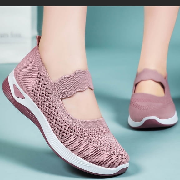 YOUYEDIAN Orthopedic Shoes for Women Arch Support Work Shoes Wide Slip on Non Slip Volleyball Shoes Mesh Stretch Comfort 2026 Orthopedic Shoes