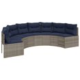 thumbnail image 4 of vidaXL 2 Piece Patio Sofa Set Half-Round Gray Poly Rattan, 4 of 10