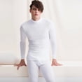 thumbnail image 1 of Conjunto de ropa interior térmica de cuello medio alto para hombre de otoño e invierno Ropa y pantalones de cuello medio alto con forro polar Ropa interior térmica de papá, 1 of 6