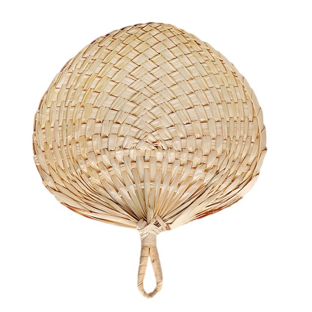 Shisuyan Handmade Straw Fan Summer Simple Cool Cattail Leaf Fan for Home Outdoor Walk