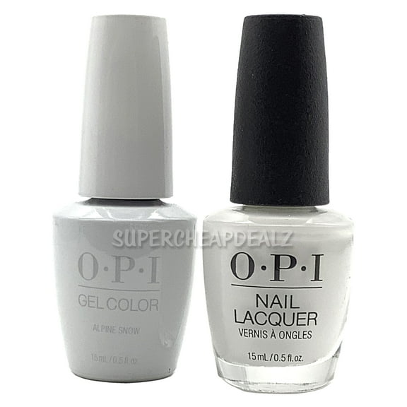 OPI Nail Polish & GelColor Gel Nail Polish Duo Set 0.5 oz - L00 - ALPINE SNOW