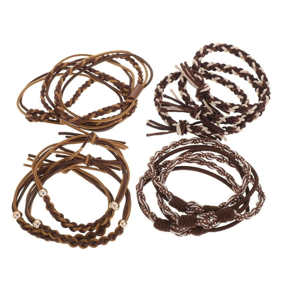 GAXIRE 1 Set of Multi-Color Woven Hair Tie Bracelets for Women, Versatile Ponytail Holders and Stylish Accessories