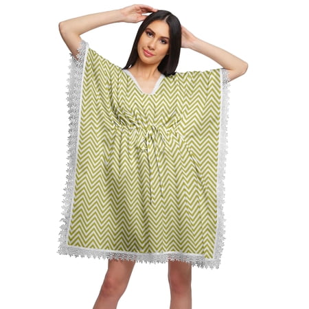 Moomaya Cutwork Lace Beach Kaftan For Women Printed Bikini Caftan Plus Size