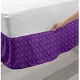 thumbnail image 2 of Geometrical Bed Skirt, Continuous Pattern with Abstract Purple Tones Striped Rounds Print, Elastic Bedskirt Dust Ruffle Wrap Around for Bedding Decor, 4 Sizes, Quartz Violet Fuchsia, by Ambesonne, 2 of 2