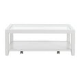 thumbnail image 3 of Cordero Wood and Glass Top White Coffee Table with Shelf Storage, 3 of 5