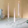 thumbnail image 5 of Glasseam Set of 3 Clear Glass Taper Candle Holders: Modern Cylinder Ribbed Design for Weddings, Christmas Decor- Boho Home Centerpiece, 5 of 11