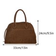 thumbnail image 2 of Bolso de mano informal para mujer, bolso de ante de gran capacidad, bolso Hobo elegante de Color sólido, 2 of 8