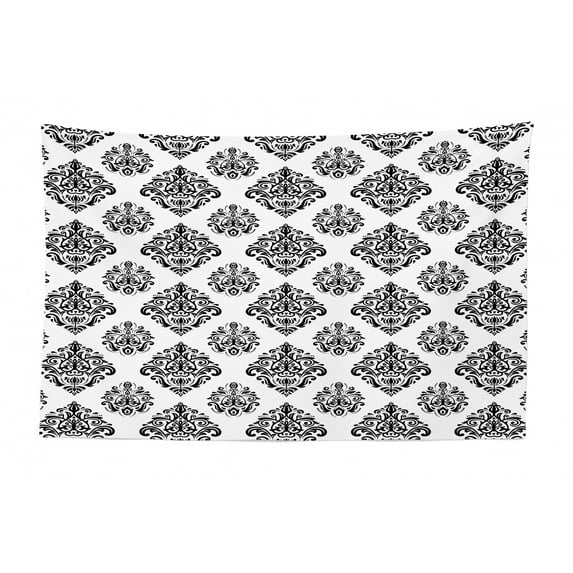 Floral Tapestry, Inspired Modernized Damask Pastel Colors Illustration, Fabric Wall Hanging Decor for Bedroom Living Room Dorm, 2 Sizes, Cream Pale Salmon, by Ambesonne