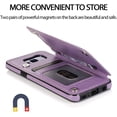 thumbnail image 6 of Design for Samsung Galaxy S8 Plus/S8+ Wallet Case with Screen Protector,Card Holder PU Leather Phone Cases,Stand Flip Shockproof Flip Protective Cover for S8plus Women 6.2 inch Purple, 6 of 12