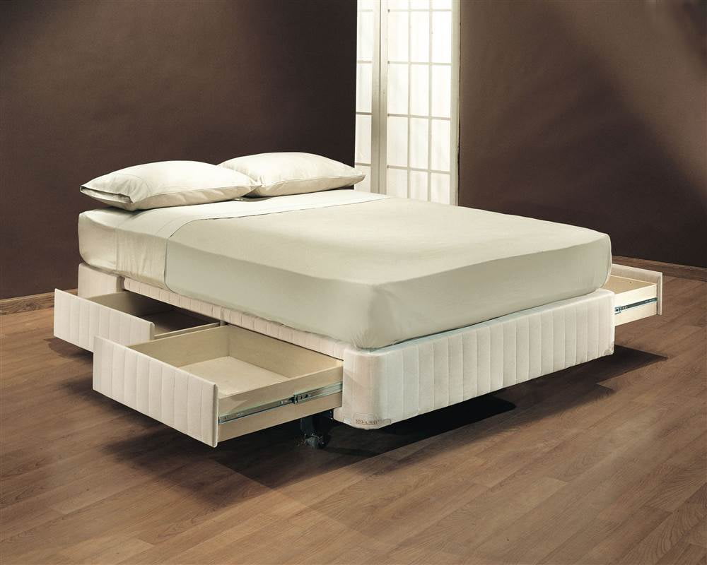 bed with drawers full