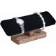 thumbnail image 1 of Exhibidor de relojes de madera de 19,8 x 6 x 8,5 cm. Exhibidor de pulseras de terciopelo negro con base de madera. Organizador rectangular de pulseras. Torre de exhibición de relojes., 1 of 9