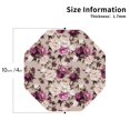 thumbnail image 3 of Pofeuu Rose Flowers Print Leather Coasters Set of 6, Round Cups Mugs Mat Pad for Home Kitchen Heat Resistant Drink Coasters,Octagon, 3 of 7