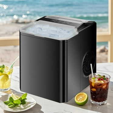 Ice Maker Machine Countertop 2 Ice Sizes,26.5 lbs in 24 Hrs,Self-clean,Portable Ice Maker 1.1L,for Home, Party, Office, Bar, RV