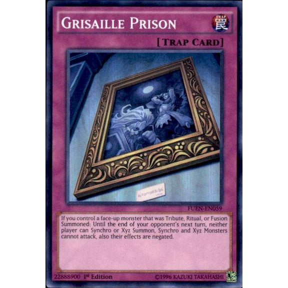 YuGiOh Fusion Enforcers Super Rare Grisaille Prison FUEN-EN059