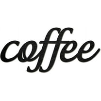 Coffee Word Cutout Sign Laser Cut Wood Letter Sign Wall Decor Unfinished Wooden Signs Wall Art Basswood Hanging Sculpture Decor for Crafts Farmhouse Kitchen Cafe Bar Black 11.9x5.3Inch Mixed Color