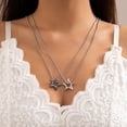 thumbnail image 2 of LYMAYTER Collier en Alliage Collier pour Femmes - Double Couche, Pendentif Étoile, Style Froid, 2 of 7