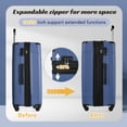 thumbnail image 2 of Merax 28 Inch Checked-Large Luggage with Wheels Aluminum Alloy Corner Hard Shell Suitcase TSA Luggage Suitcases for Travel Woman Men(Blue), 2 of 7