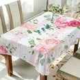 thumbnail image 4 of GZHJMY Pink Rose Flower Tablecloth, Rectangle Waterproof Washable Polyester Table Cover for Picnic Dinner Holiday Party Decor, 60 x 90 Inch, 4 of 7