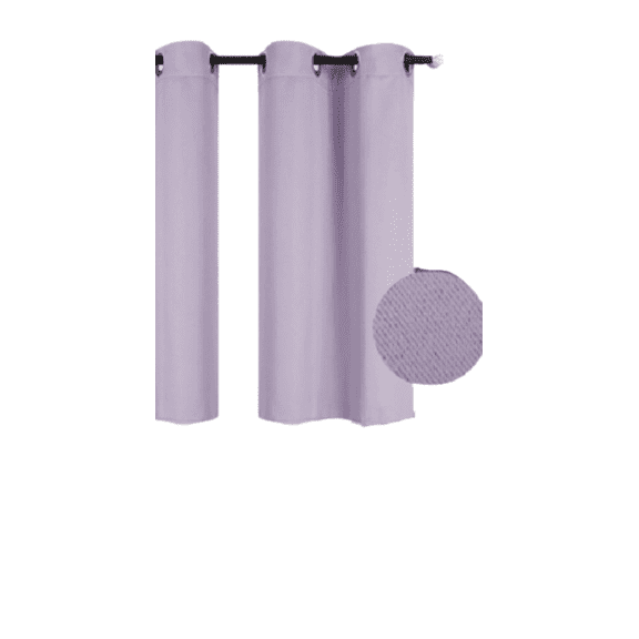 Gorgeous Home Linen 1pc Unlined Blackout Short Window Curtain Grommets Panel 28"Wide x 54"Long Solid Color Lilac
