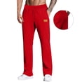 thumbnail image 3 of Men's Baggy Wide Leg Sweatpants Elastic Waist Open Bottom with Pockets, 3 of 9