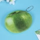 thumbnail image 3 of Monedero de peluche con diseño de fruta en 3D, con cremallera y llavero, para mujeres y niñas (manzana verde), 3 of 7