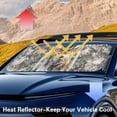 thumbnail image 6 of Xixirimido Deer US Flag Camouflage Print Car Windshield Sun Shade Universal Fit for SUV Truck Sedan Auto Front Window Sunshade Sun Visor Block UV Rays Keep Cool Car Accessories, 6 of 8