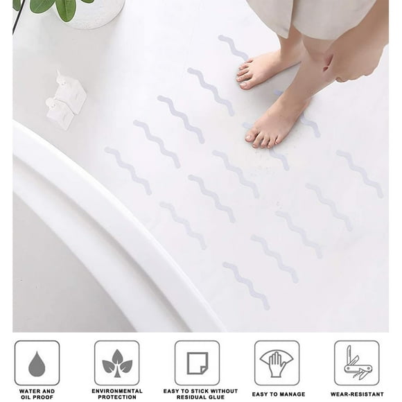 Cqxid Bathroom Products Under $5 1Anti Slip Shower Stickers 24 PCS? S Shape Clear Non Slip Bathtub Strips Adhesive Decals Scraper For Bathroom Tubs Stairs Pools Kitchen Shower