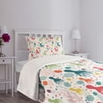 thumbnail image 3 of Ambesonne Octopus Quilted Bedspread Set 2 Pcs, Ocean Wildlife Theme, Twin Size, Multicolor, 3 of 5
