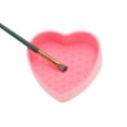 thumbnail image 4 of Unique Bargains 1 Pc Portable Heart Makeup Sponge Brush Cleaner Pink, 4 of 6