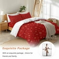 thumbnail image 7 of Christmas Snowflake Bedding Duvet Cover Set King Size 4 Pieces Winter Red Retro Texture Bedding Set with Zipper Closure, 1 Comforter Cover 92x106 Inches 1 Flat Sheet & 2 Pillow Cases, 7 of 7