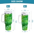 thumbnail image 3 of 40 oz Insulated Stainless Steel Tumbler Double Wall Stainless Steel Tumbler with 2-Way Drinking Green Ink Splatter Pattern, 3 of 9
