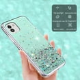thumbnail image 5 of Compatible with Samsung A03 Case Cute Glitter Clear Sparkly Cases Shockproof Samsung Galaxy A03 Phone Case for Women Girls Silicone Slim Bling Protective Cover (Green), 5 of 14