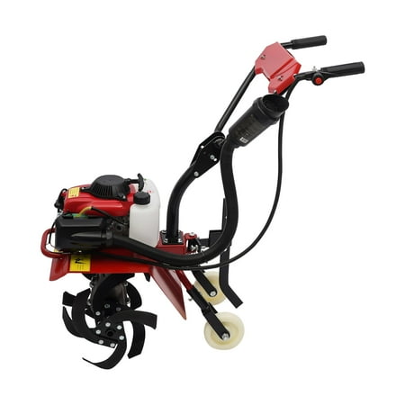 Wuzstar 4-Stroke Front Tine Tiller 63cc Air-cooled Engine Garden Tiller, Tilling Width Up to 13.78 inch