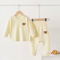 thumbnail image 2 of TOWED22 Toddler Boys Girls Pajamas 2 Pieces Long Sleeve Top and Pants Set Cotton Print Pjs Sleepwear Jammies Fall Winter 3 6 9 12 18 24 Months 2 3 4 5 6 7 8 9 Years(Yellow,9-12 M), 2 of 6