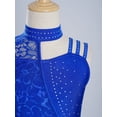thumbnail image 4 of vastwit Figure Skating Dress for Girls Sleeveless Floral Lace Asymmetrical Skirt Leotards Ballet Lyrical Dance Dress Royal Blue 16, 4 of 5