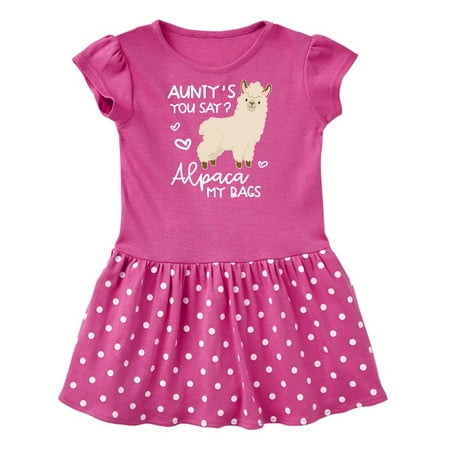 

Inktastic Aunty s You Say Alpaca My Bags Gift Baby Girl Dress