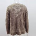 thumbnail image 5 of JINMGG V Neck Sweaters for Women Fall Winter Clearance,Ladies Fashion Knitted Color Long Sleeve Hollow Sweater, 5 of 8