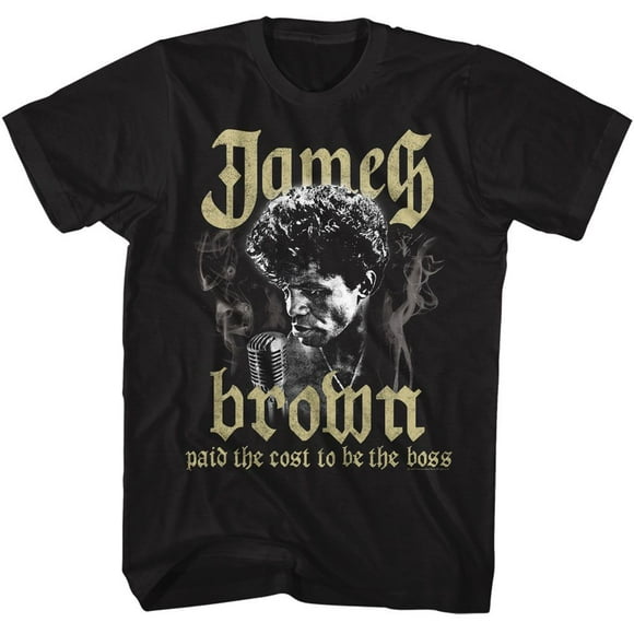 James Brown Cost To Be The Boss Black Adult T-Shirt