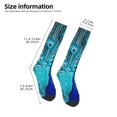 thumbnail image 2 of Fotbe Beautiful Blue Peacock Calcetas Divertidas Estampadas para Hombre y Mujer, Calcetas de Algodón hasta la Rodilla para Caminar, Correr, Enfermería y Embarazo, 2 of 6
