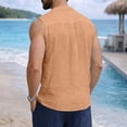 thumbnail image 4 of Men's Sleeveless Shirt Casual Pocket Sleeveless Button Top Breathable Summer Shirt Beach Vacation Tank Top, 4 of 8