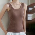 thumbnail image 2 of yillto Womens Scoop Neck Ribbed Knit Tank Top Sleeveless Camisole Shirts Basic Layering Slim Tshirts, 2 of 5