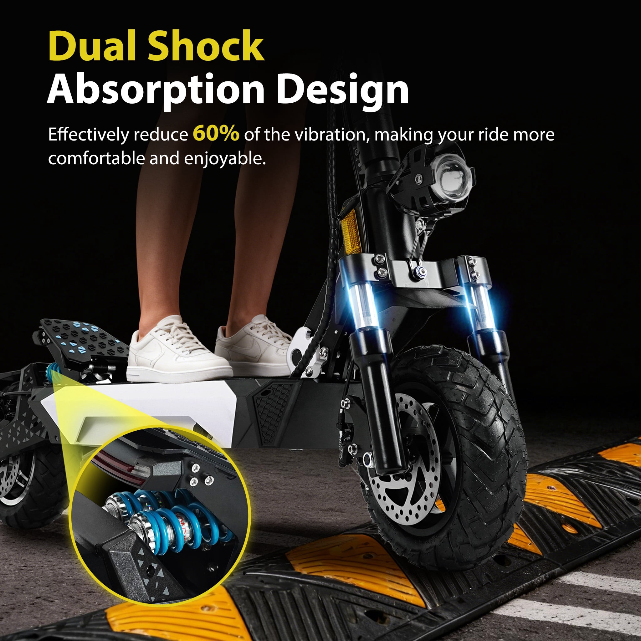 Baicycle G4 Adult Folding Electric Scooter (1600W/28MPH/40 miles/10-inch fat tires) - Black, UL2272 Certified Teen Electric Scooter