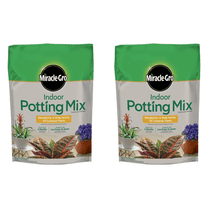 Miracle-Gro Indoor Potting Mix with Coconut Coir for Container Plants, 6 dry quarts, Pack of 2